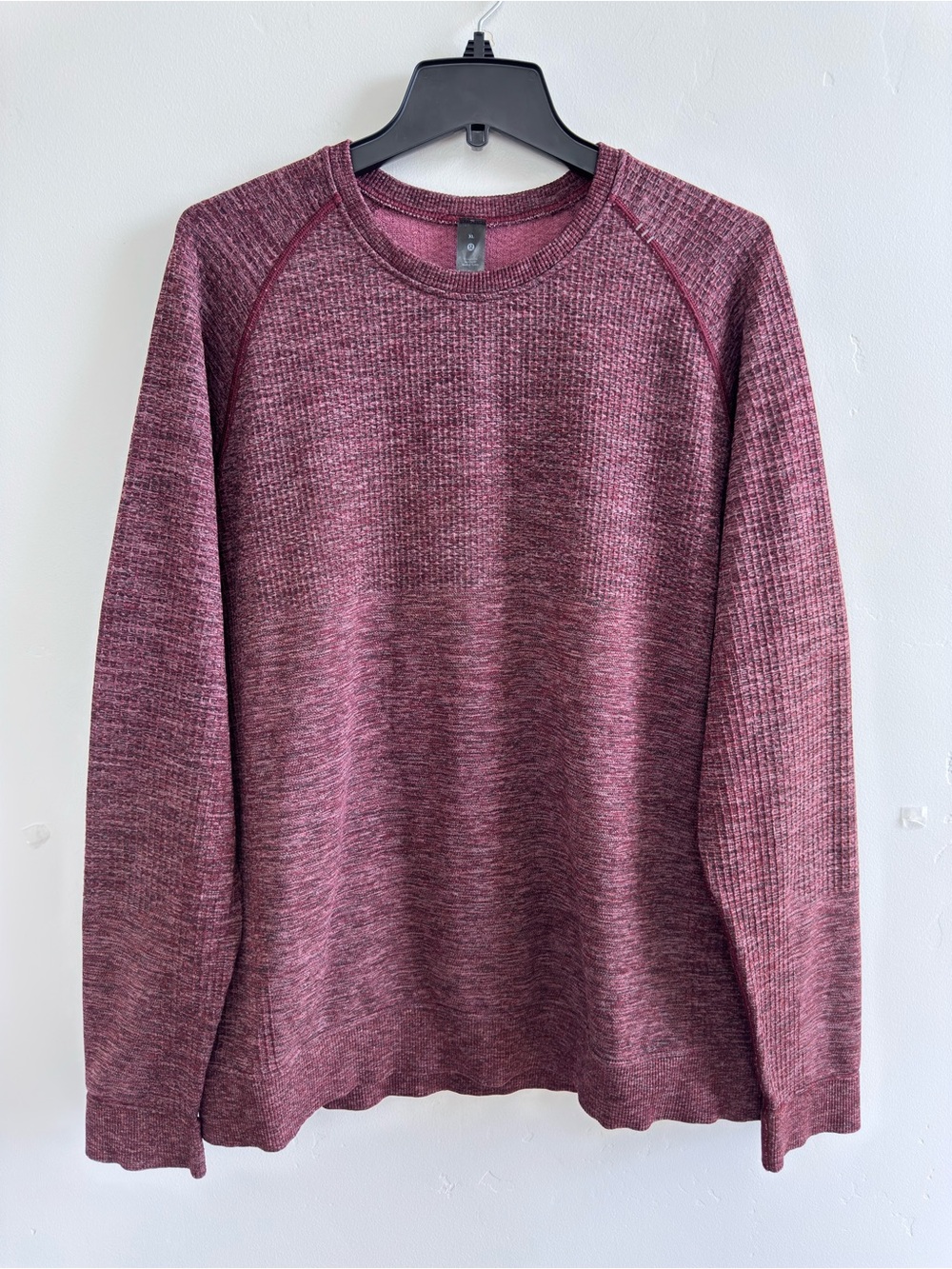 Lululemon Men’s Engineered Warmth Crew Long Sleeve Merino Wool Shirt Burgundy XL